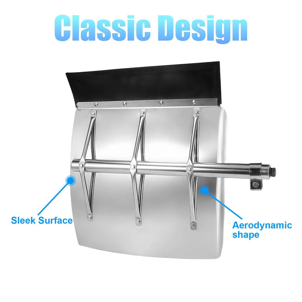24"x24" Stainless Steel Quarter Fender Set Mud Flap Hangers with Single Bolt Mounting Brackets Fit for Semi Truck Trailer, 2PCS