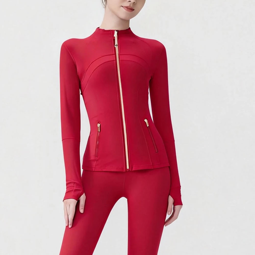 USA OverSea Fast Shipping Pro Compression Winter Yoga Jacket | High-Quality Thermal Slim Fit with Stand Collar for Gym & Outdoor