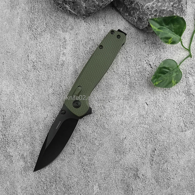Outdoor EDC Tool D2 Steel Knife Bearing Pocket Folding Knife 2.8-inch Camping Hunting Knife DIY
