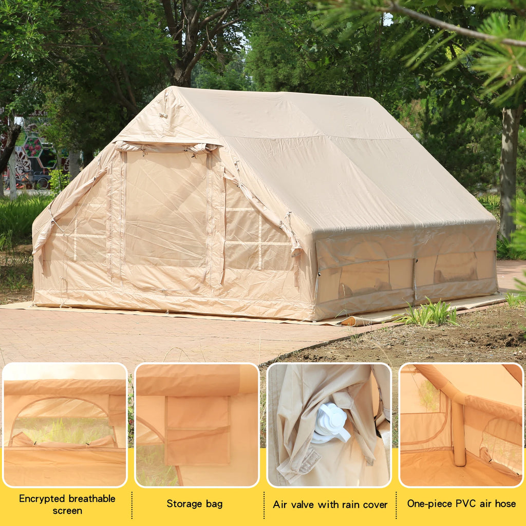 Tent Outdoor Portable Camping Family Large Space Windproof Lightweight Rainproof for Multiple People