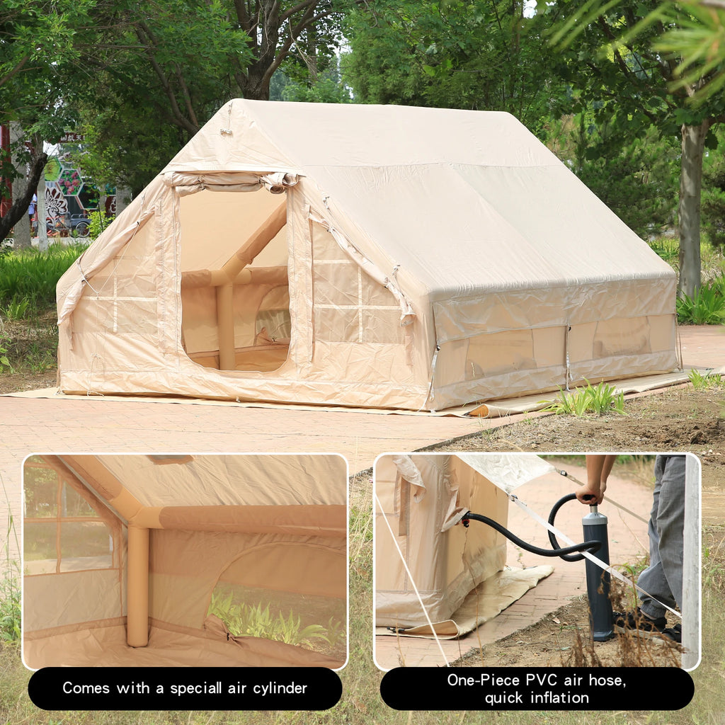 Tent Outdoor Portable Camping Family Large Space Windproof Lightweight Rainproof for Multiple People