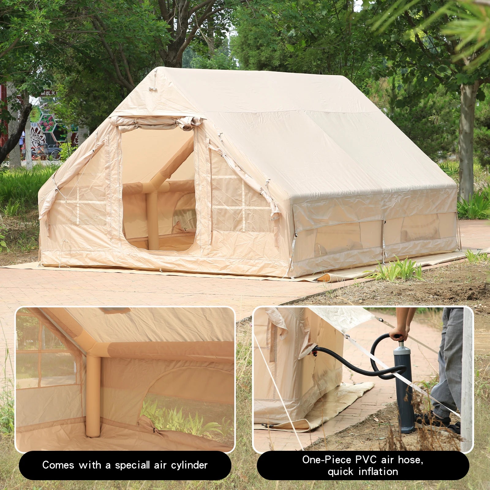 Tent Outdoor Portable Camping Family Large Space Windproof Lightweight Rainproof for Multiple People