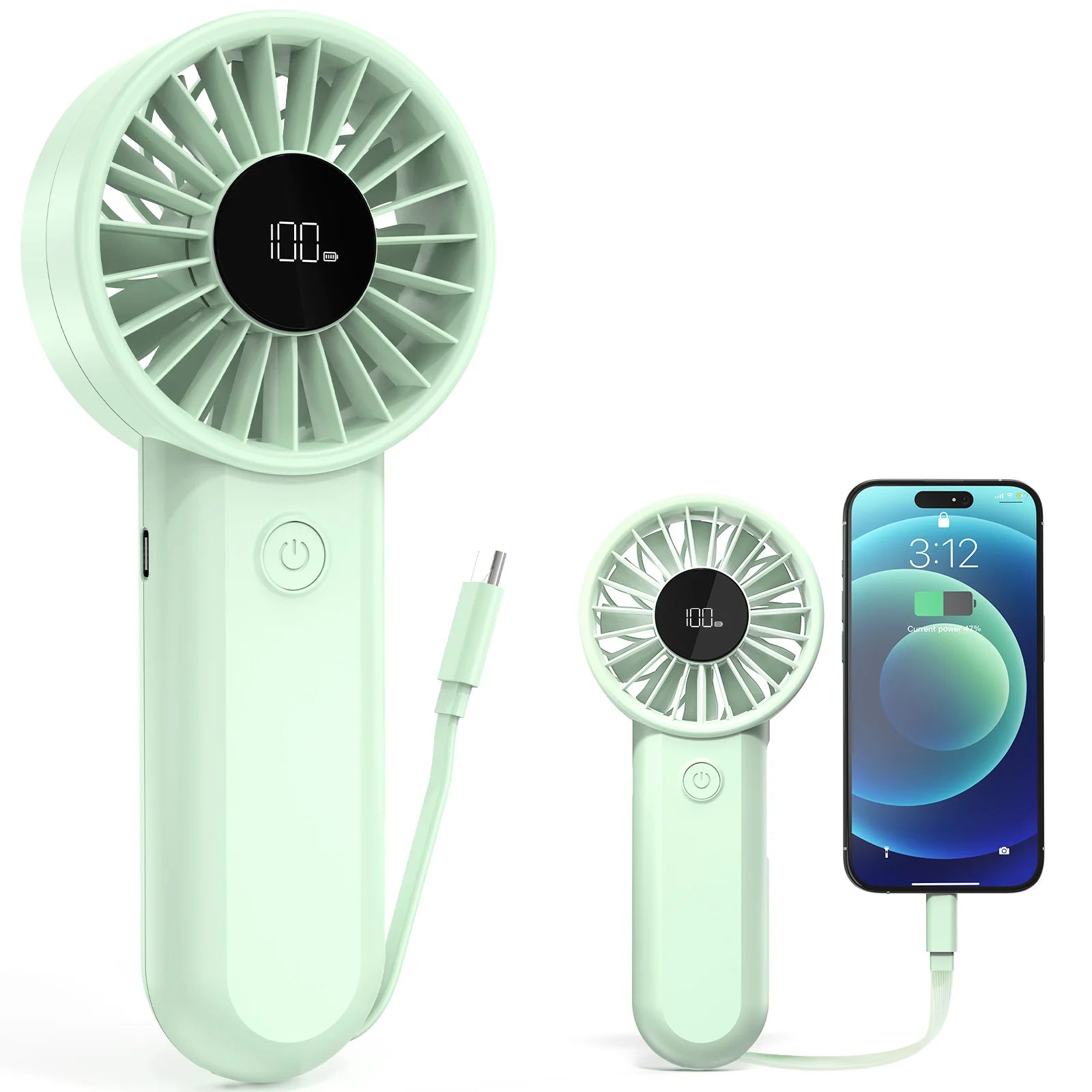 Bulk Order 2-in-1 Handheld Fan Power Bank, 3000mAh Rechargeable Multifunction Fan for Wholesale