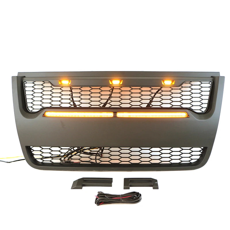 Popular Offroad Mesh Front Grill Matte Black Grille With Light Bar Fit for Ford Explorer 2006-2010