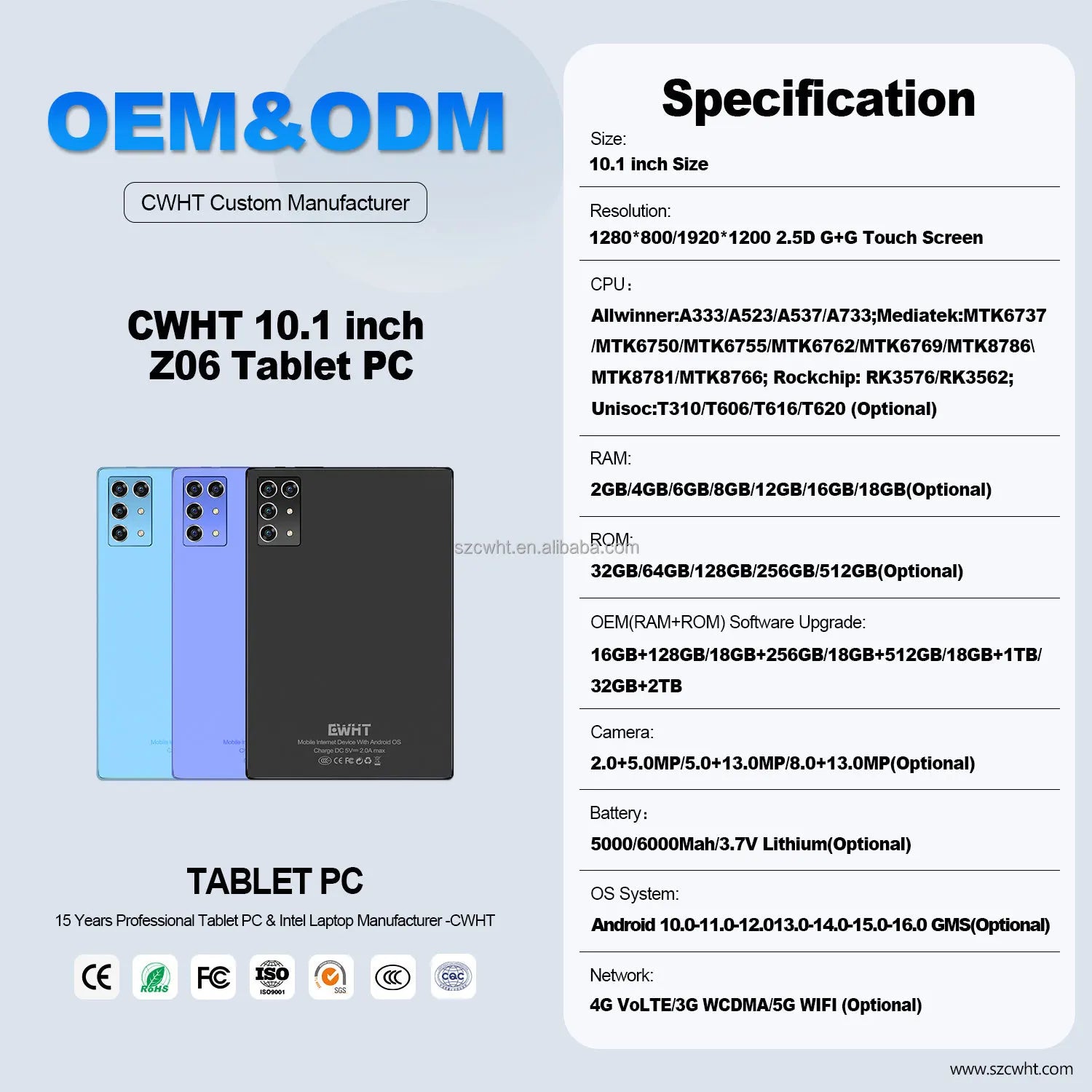Original Tablet Manufacturer Android 14 Wifi 10.1 Inch 4gb 64gb Ips Touch Screen Quad Core Smart 10" Tablet Pc With Keyboard