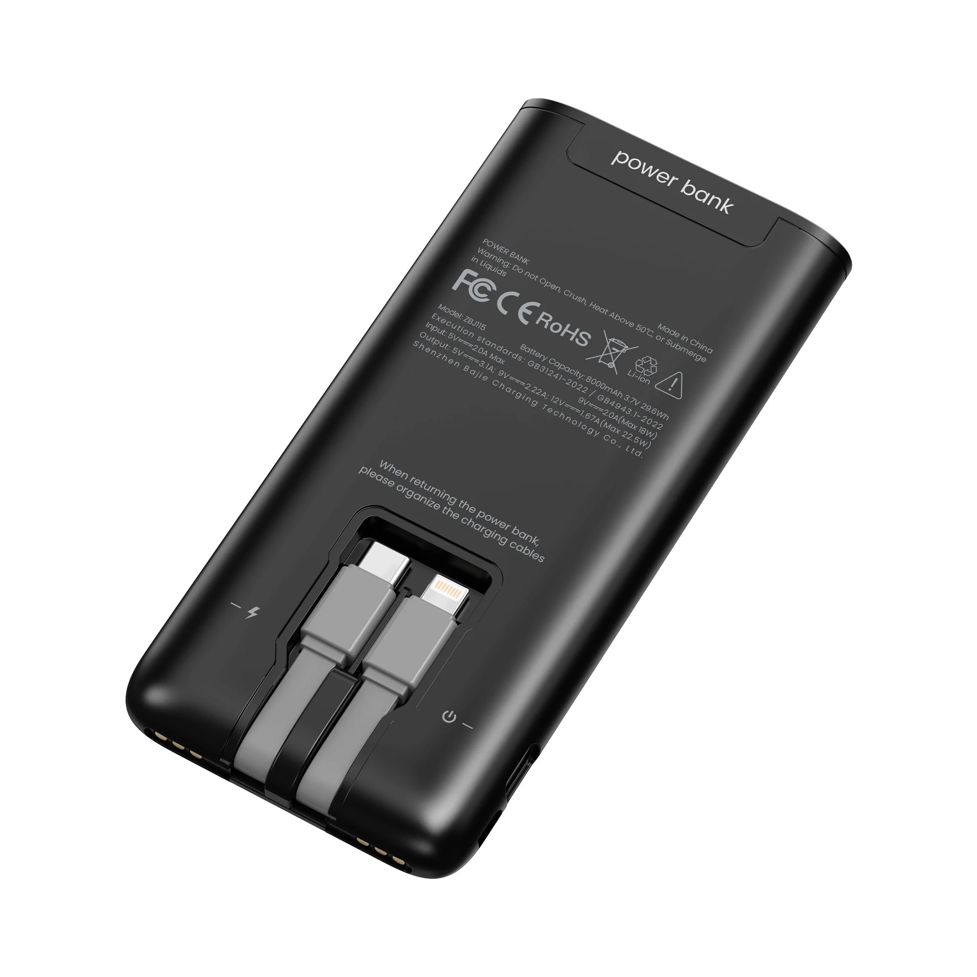 Phone Charger Renting Machine 8000 MAh with Three Usb Wireless Power Bank Battery  Power Bank Battery