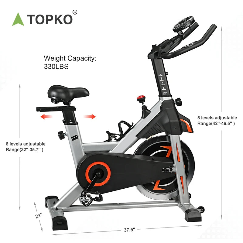TOPKO US Warehouse Indoor Exercise Machine Equipment Commercial Body Fit Spin Bike