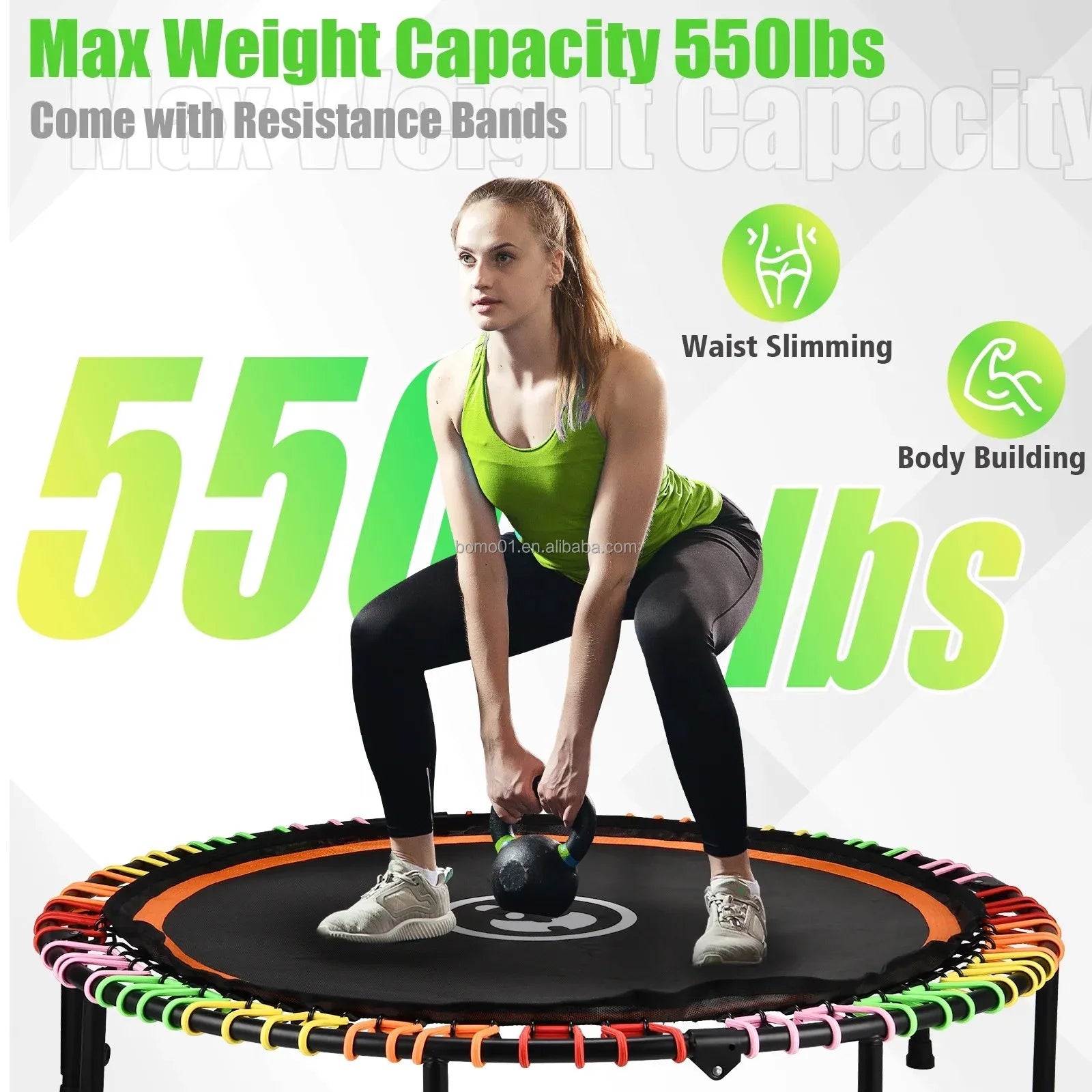 Zoshine  Heavy Duty 48" Round Indoor Trampoline 550lbs Foldable Eco-Friendly Durable -Resistant Safe Soft Home Use
