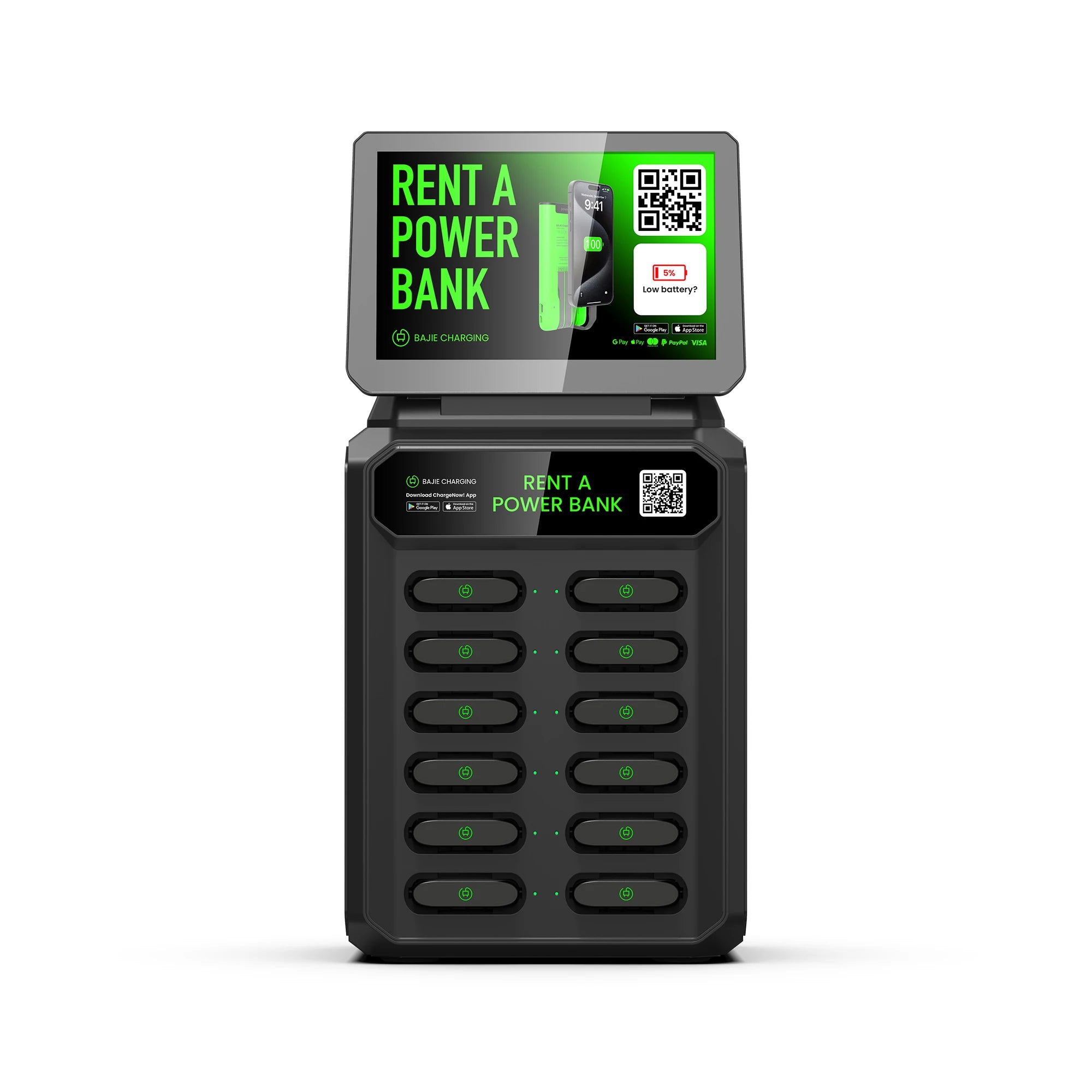 12 Slots Rental Power Bank Station 4g Mobile Phone Charging Vending Station 6000mah Battery Phone Charging Lockers
