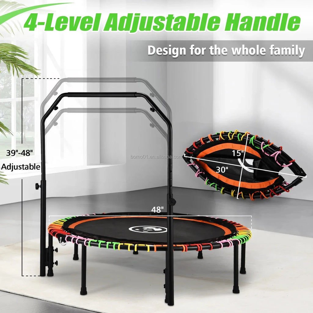 Zoshine  Heavy Duty 48" Round Indoor Trampoline 550lbs Foldable Eco-Friendly Durable -Resistant Safe Soft Home Use