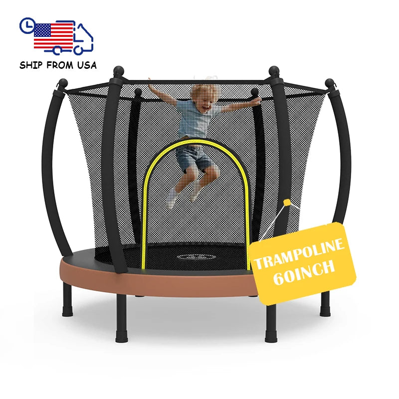 Zoshine New Arrivals 60inch Indoor/Outdoor Fitness Toy Children's Sports Trampoline Made of Durable Polypropylene PVC Foam Steel