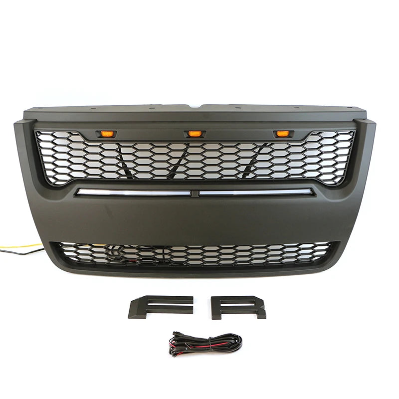 Popular Offroad Mesh Front Grill Matte Black Grille With Light Bar Fit for Ford Explorer 2006-2010