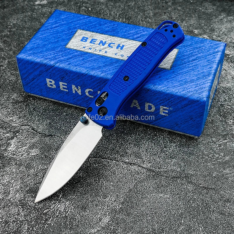 BM-Mini BUGOUT 533 Silver Blade Pocket Folding Knife Outdoor Camping EDC Tool Lightweight Anti Slip Camping Knife