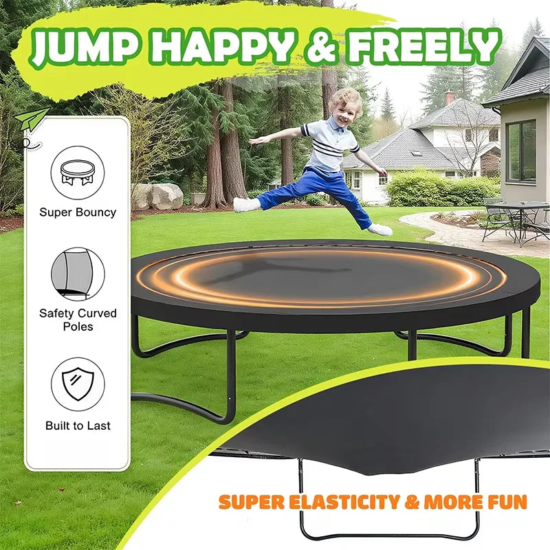 Zoshine Outdoor Heavy-Duty 16FT Large Size Jumping Training Trampoline for All Ages With Protective Net & Anti-UV Cover Pad