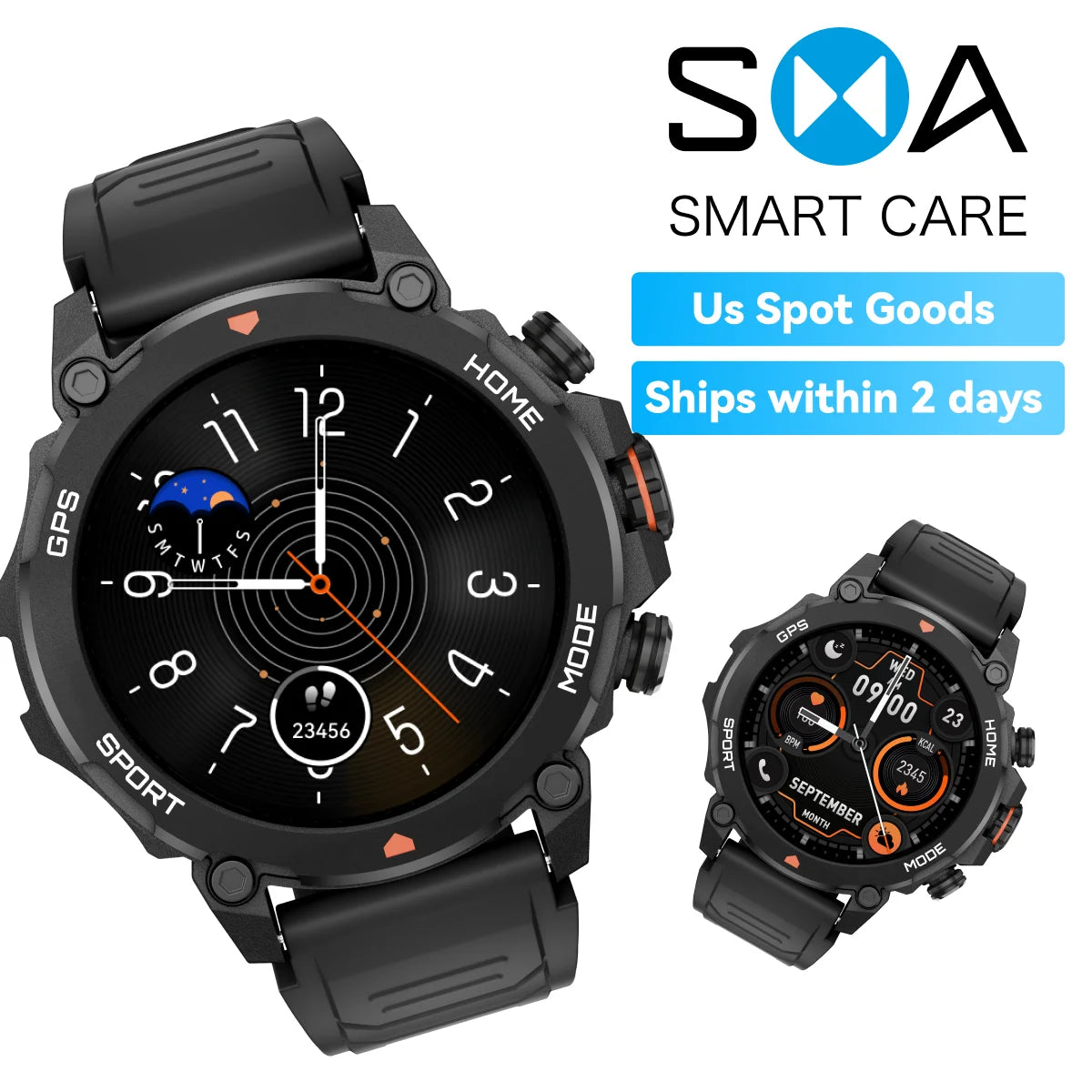 Multi-Language Smart Watch AI Voice Control Fitness Tracker SpO2 Sleep Monitor US Stock