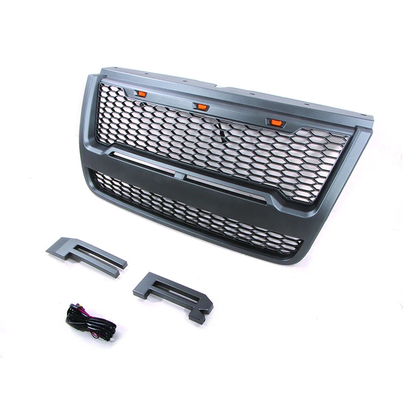 Popular Offroad Mesh Front Grill Matte Black Grille With Light Bar Fit for Ford Explorer 2006-2010