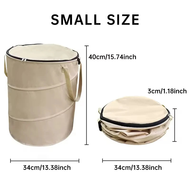 Portable Collapsible Pop-up Garden Trash Can, for Leaf Collection, Camping, Hiking & Picnic, Custom Available