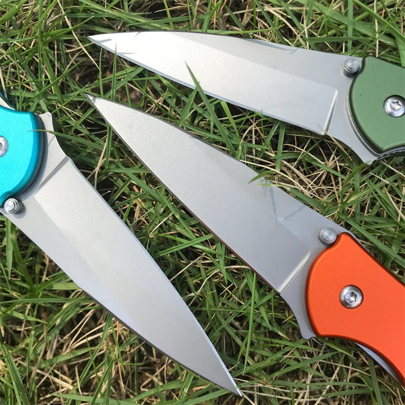 LEEK 1660 Polychrome Survival EDC Folding Knife Wilderness Camping Aluminum Alloy Handle Stainless Steel Blade for Hiking