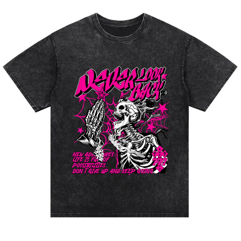 Free Shipping Custom 200 Gsm Black Cotton Tshirt Washed Black Short Sleeve Casual Loose Fit Street Style Tee