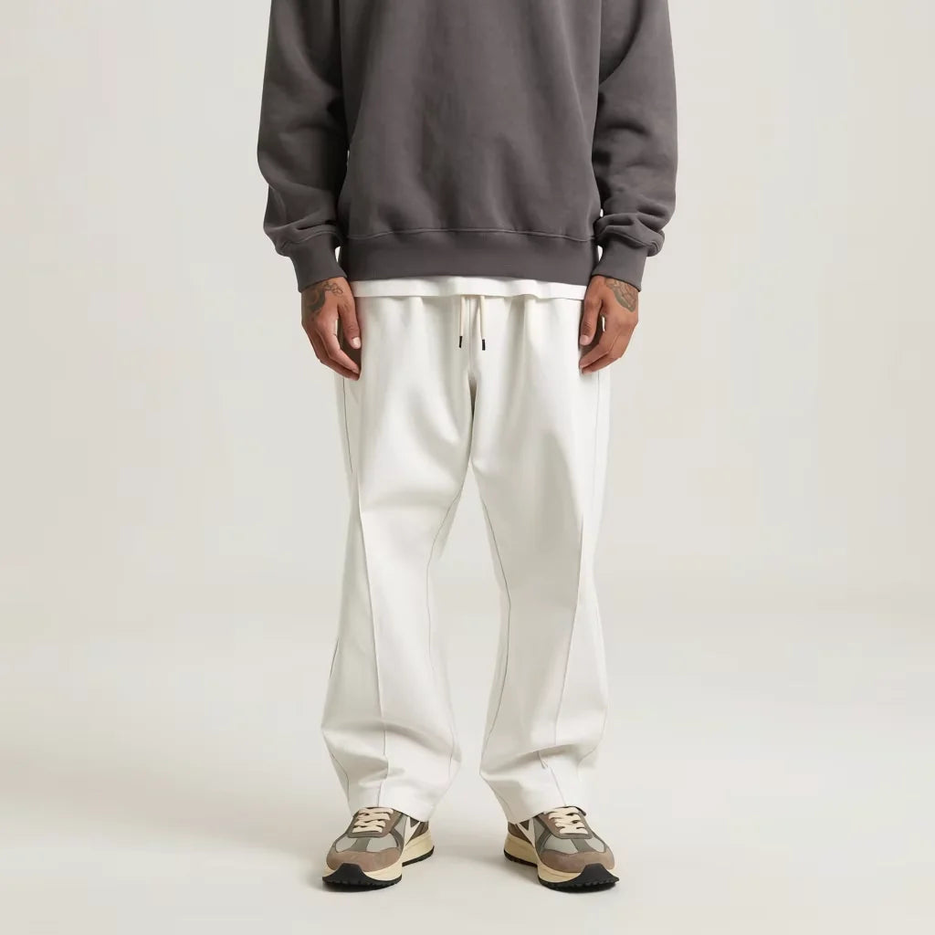 Blank Print Ready Curved Leg Regular Fit Custom Men Sweatpants Baggy and Hoodie Set