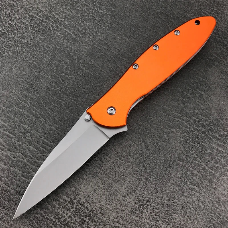 LEEK 1660 Polychrome Survival EDC Folding Knife Wilderness Camping Aluminum Alloy Handle Stainless Steel Blade for Hiking