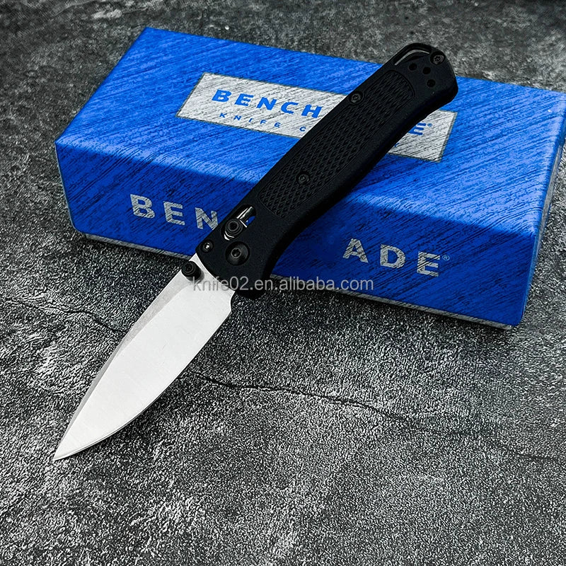 BM-Mini BUGOUT 533 Silver Blade Pocket Folding Knife Outdoor Camping EDC Tool Lightweight Anti Slip Camping Knife