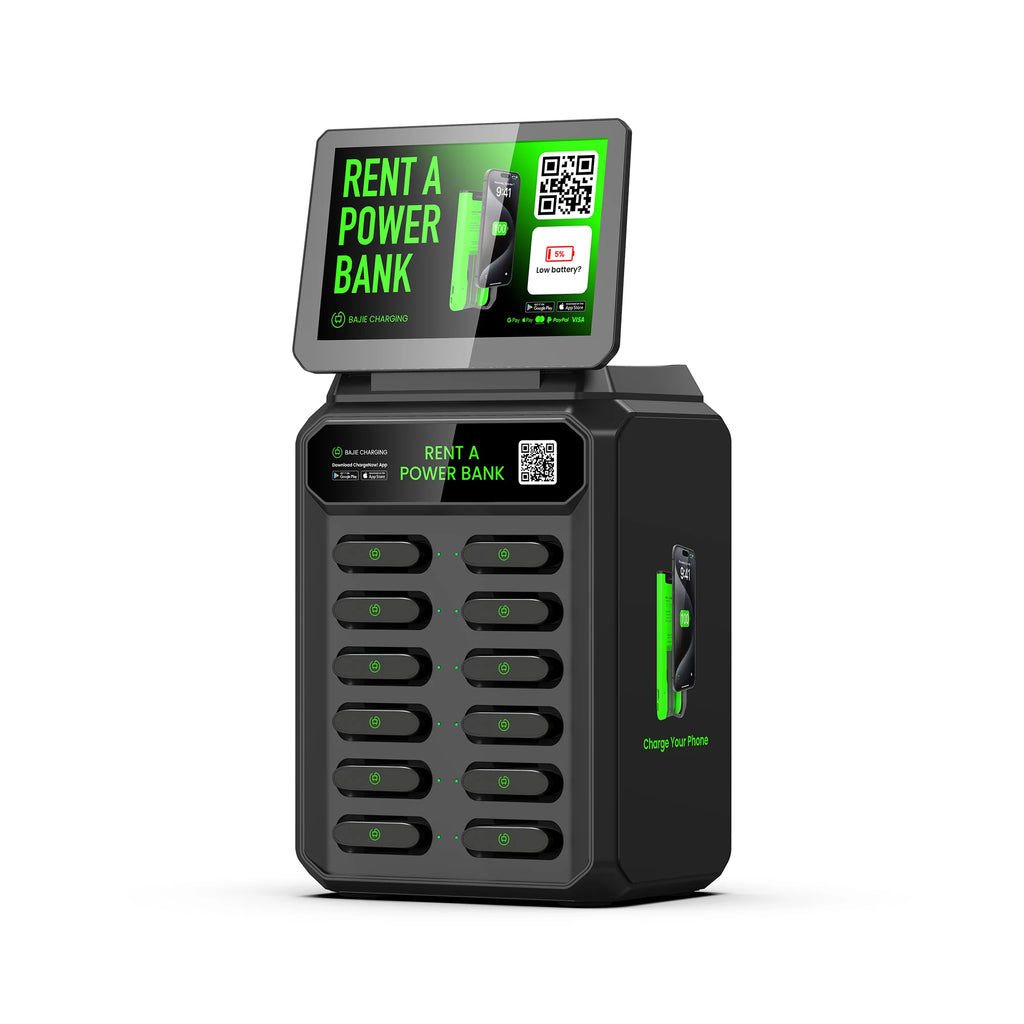 12 Slots Rental Power Bank Station 4g Mobile Phone Charging Vending Station 6000mah Battery Phone Charging Lockers
