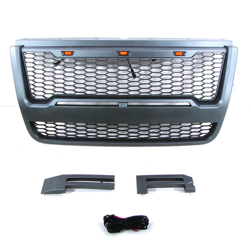 Popular Offroad Mesh Front Grill Matte Black Grille With Light Bar Fit for Ford Explorer 2006-2010