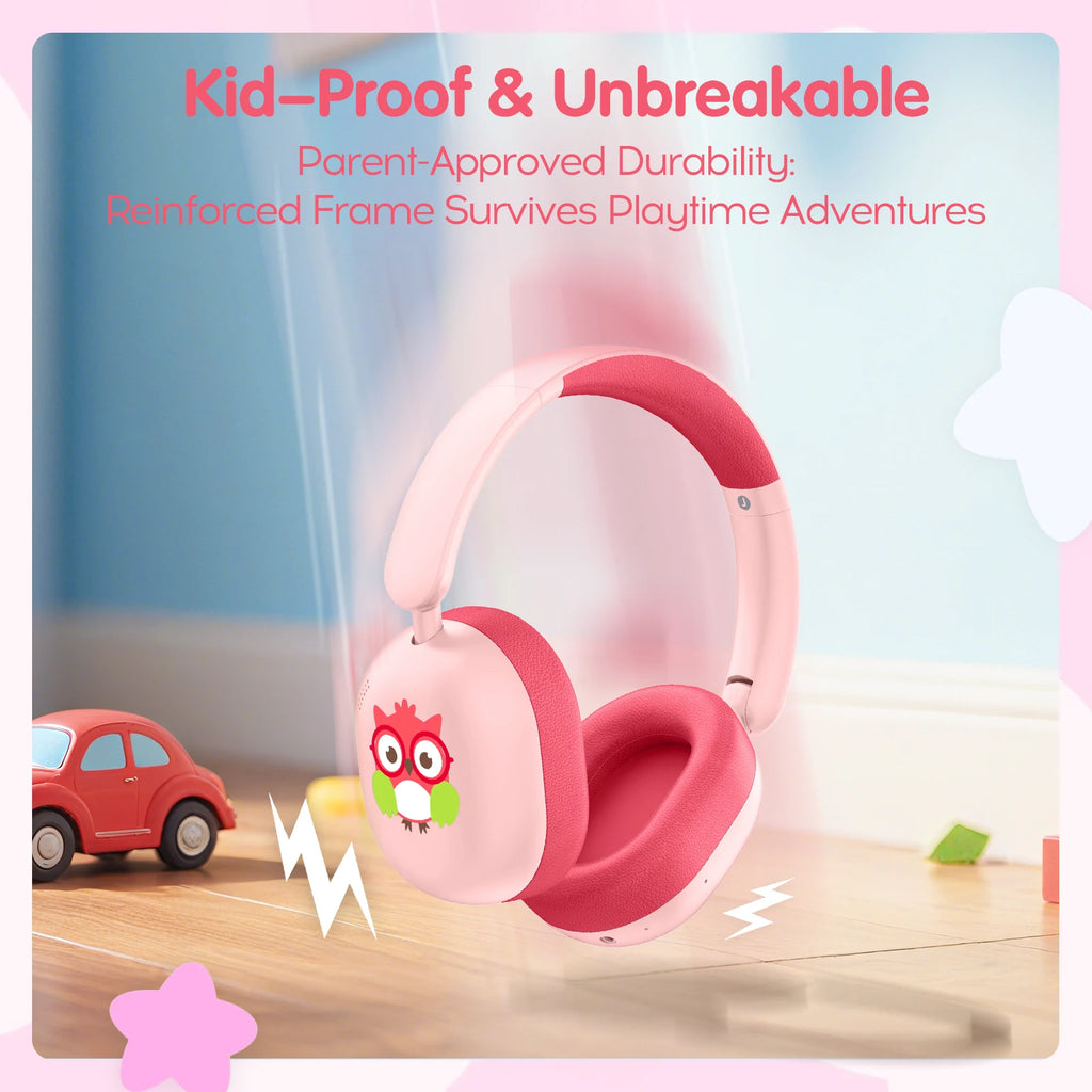 LOBKIN Kids Headphones Sports Wireless Over-Ear Foldable Design for 5.4 Hi-Fi Sound 20+ Hours Playtime 85dB Safe Volume