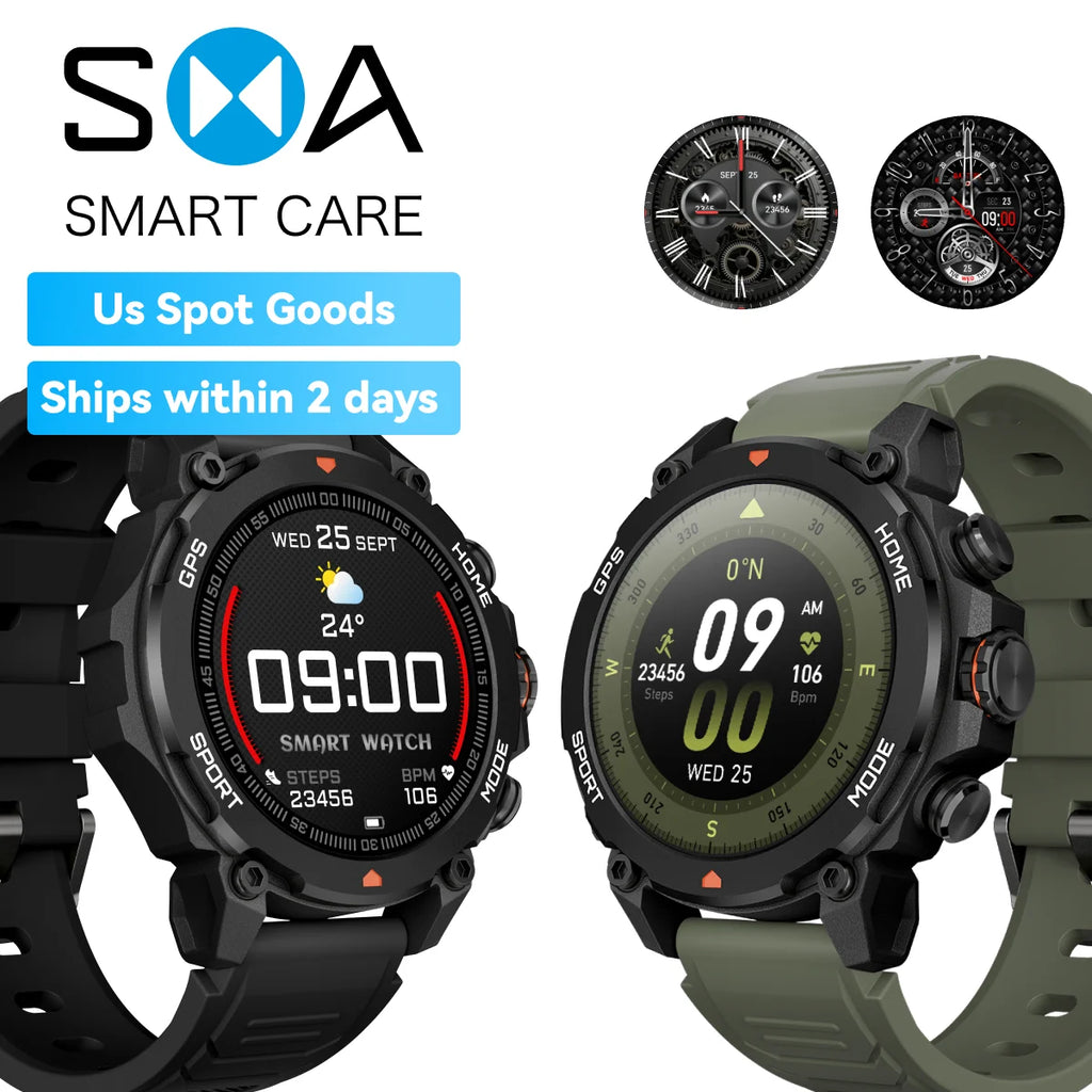 Multi-Language Smart Watch AI Voice Control Fitness Tracker SpO2 Sleep Monitor US Stock