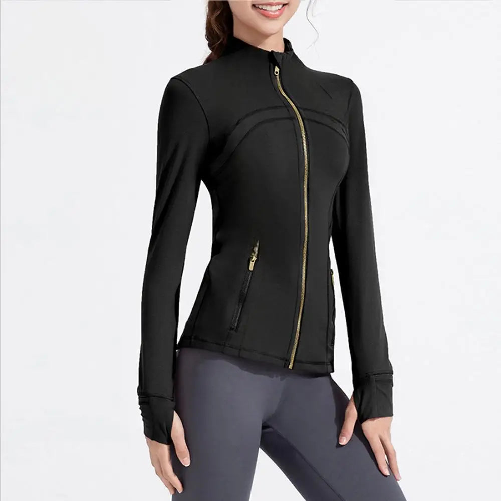 USA OverSea Fast Shipping Pro Compression Winter Yoga Jacket | High-Quality Thermal Slim Fit with Stand Collar for Gym & Outdoor