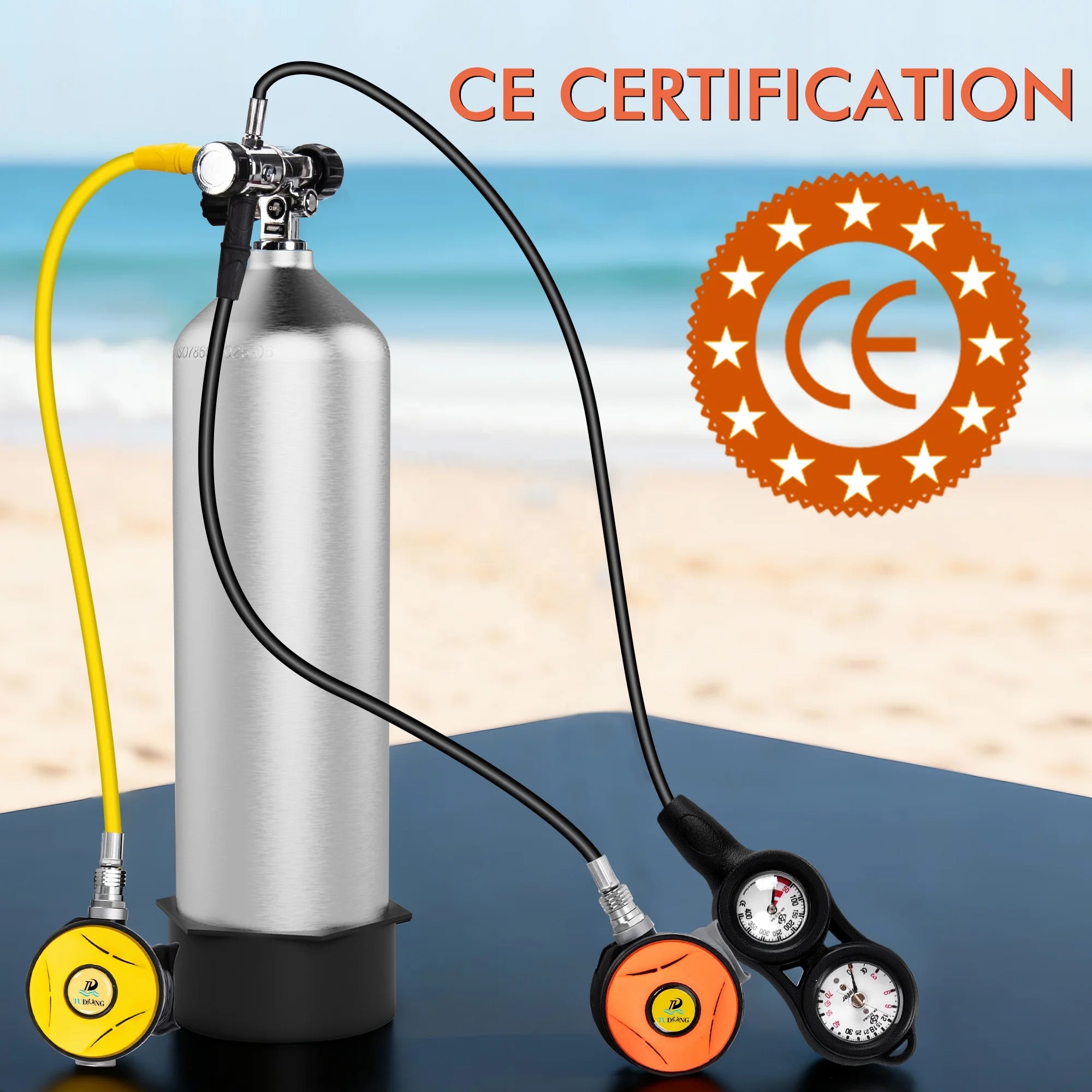 TUXING CE Factory Competition Price PCP 11.1L High Pressure 20mpa 200bar Scuba Diving Gas Cylinder 6061 Aluminum Alloy Air Tank