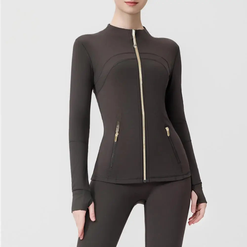 USA OverSea Fast Shipping Pro Compression Winter Yoga Jacket | High-Quality Thermal Slim Fit with Stand Collar for Gym & Outdoor