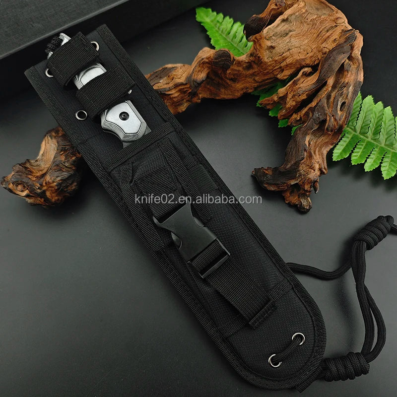 Outdoor Multifunctional Full Handle D2 Steel EDC Knife Climbing Rescue Tool 4.89mm Thick Industrial Camping Anti-Slip OEM