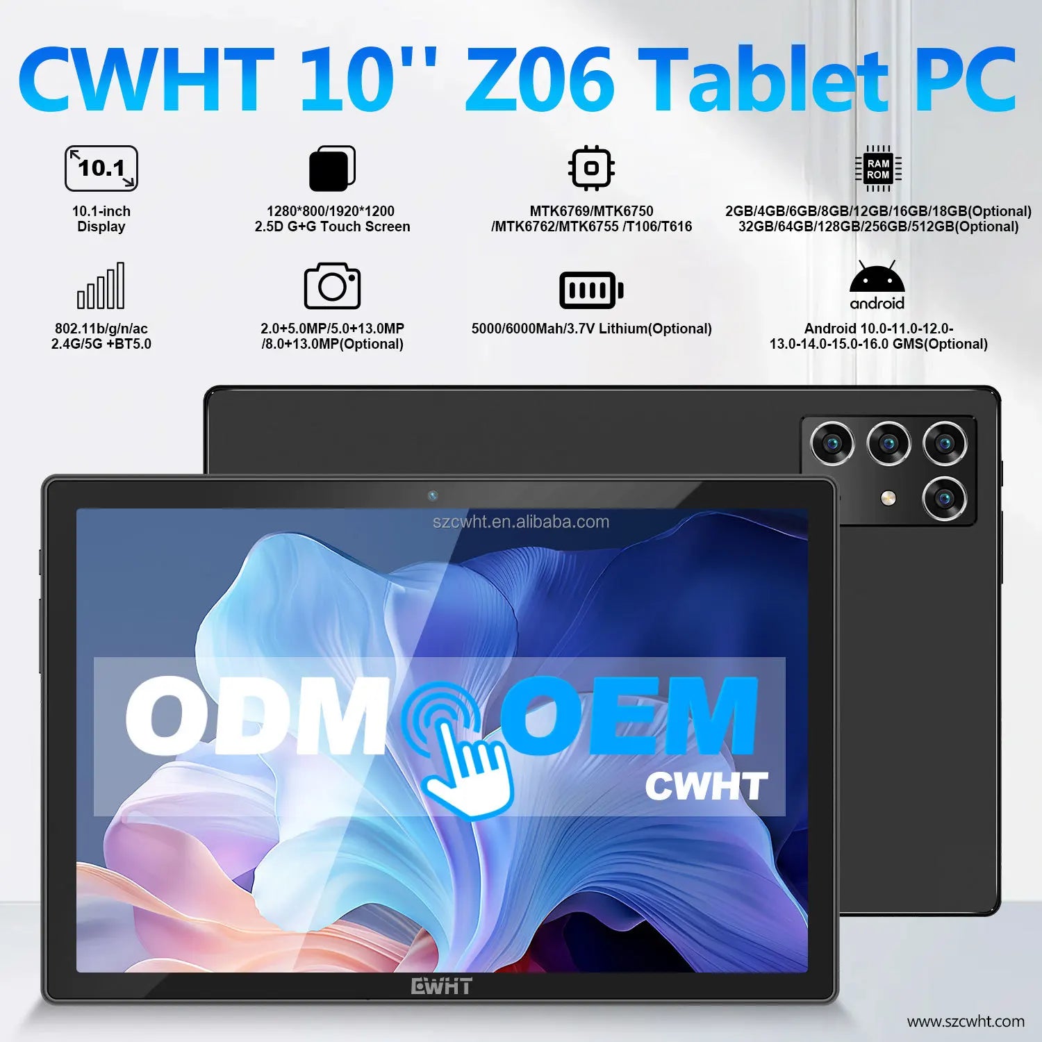 Original Tablet Manufacturer Android 14 Wifi 10.1 Inch 4gb 64gb Ips Touch Screen Quad Core Smart 10" Tablet Pc With Keyboard
