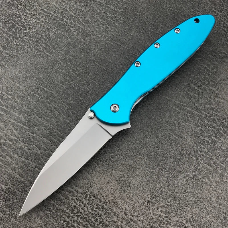 LEEK 1660 Polychrome Survival EDC Folding Knife Wilderness Camping Aluminum Alloy Handle Stainless Steel Blade for Hiking