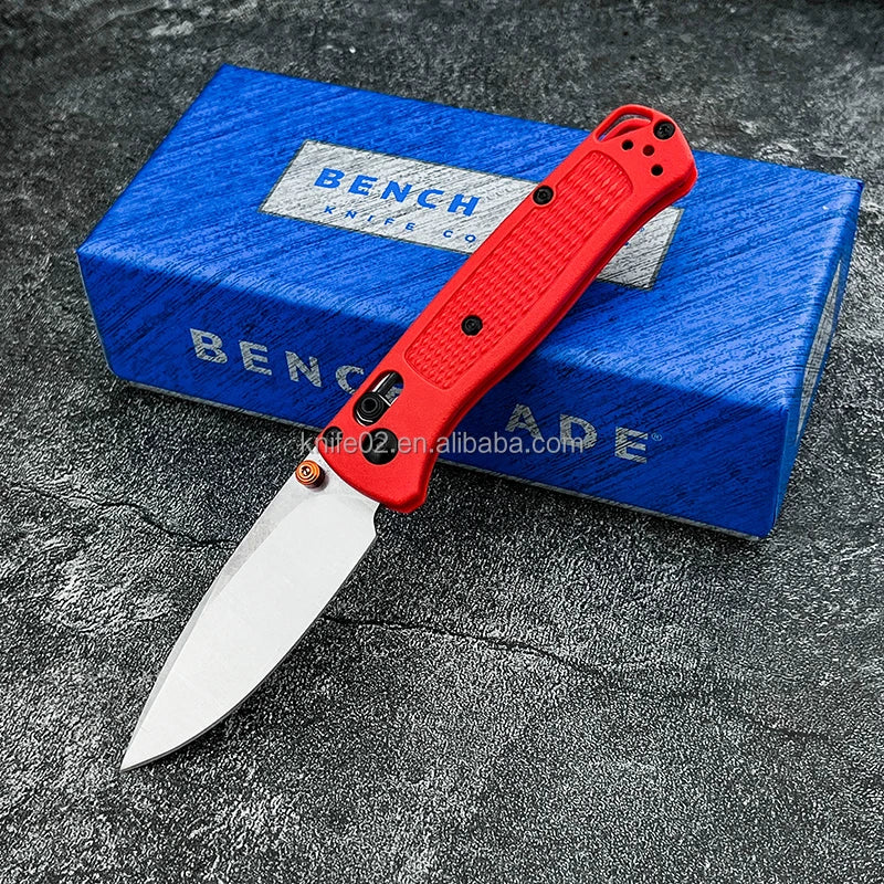 BM-Mini BUGOUT 533 Silver Blade Pocket Folding Knife Outdoor Camping EDC Tool Lightweight Anti Slip Camping Knife