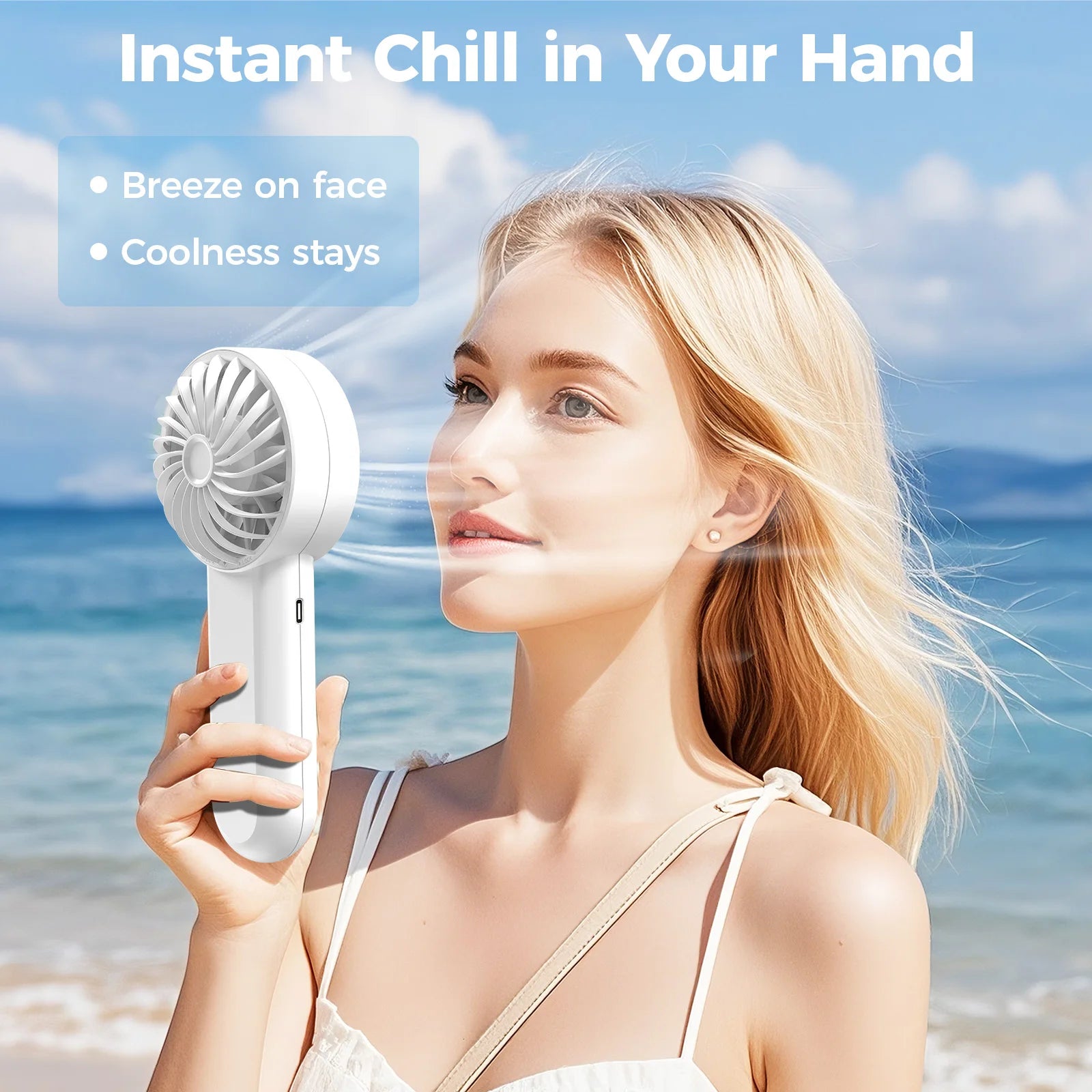 Bulk Order 2-in-1 Handheld Fan Power Bank, 3000mAh Rechargeable Multifunction Fan for Wholesale