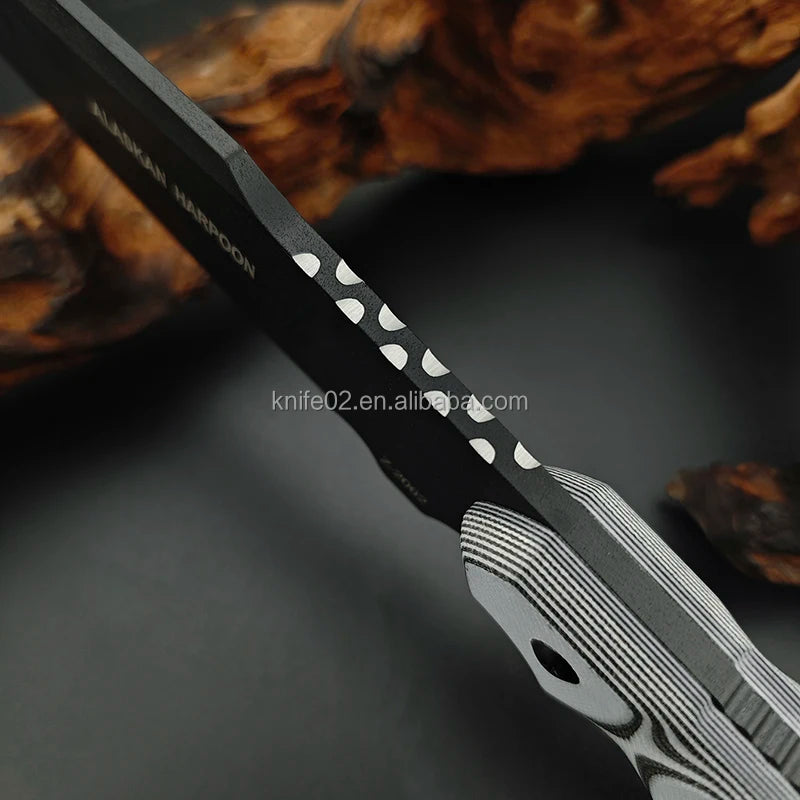 Outdoor Multifunctional Full Handle D2 Steel EDC Knife Climbing Rescue Tool 4.89mm Thick Industrial Camping Anti-Slip OEM