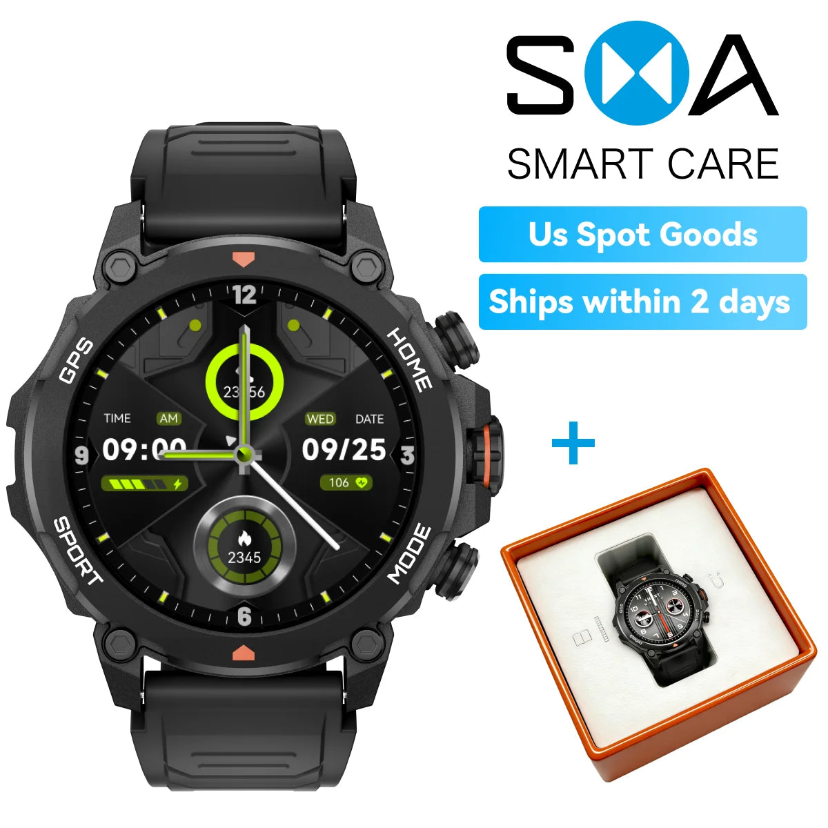 Medical Grade Smart Watch ECG/EKG Blood Pressure Monitor AI Health Analysis for Seniors US Warehouse
