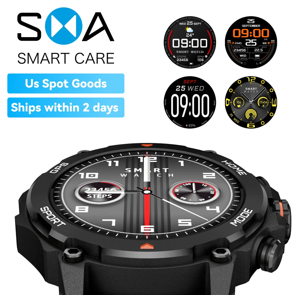 Medical Grade Smart Watch ECG/EKG Blood Pressure Monitor AI Health Analysis for Seniors US Warehouse