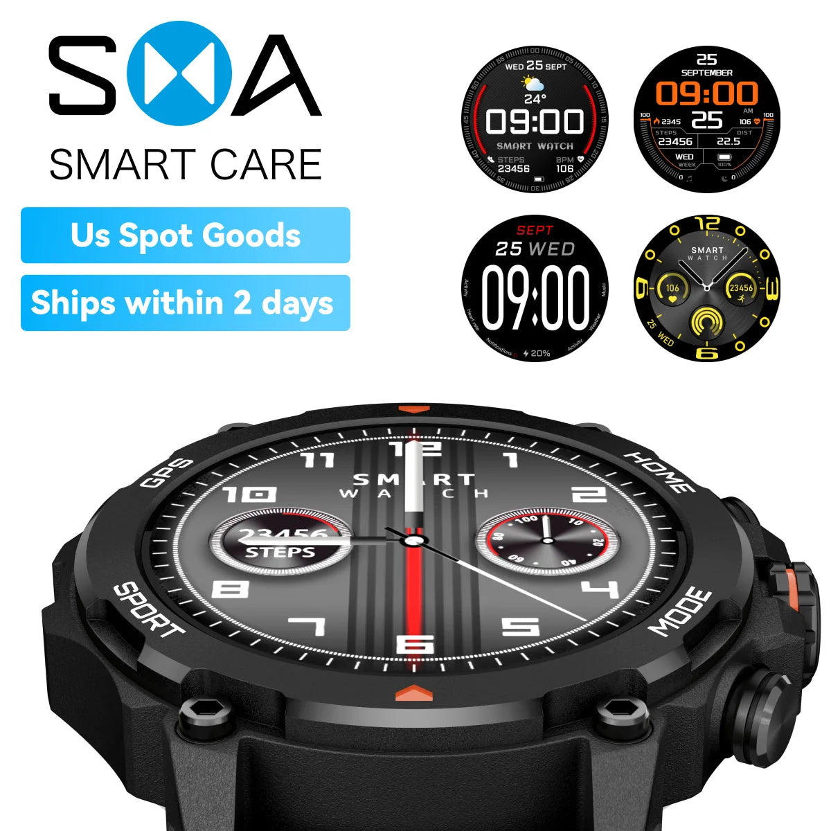 Medical Grade Smart Watch ECG/EKG Blood Pressure Monitor AI Health Analysis for Seniors US Warehouse