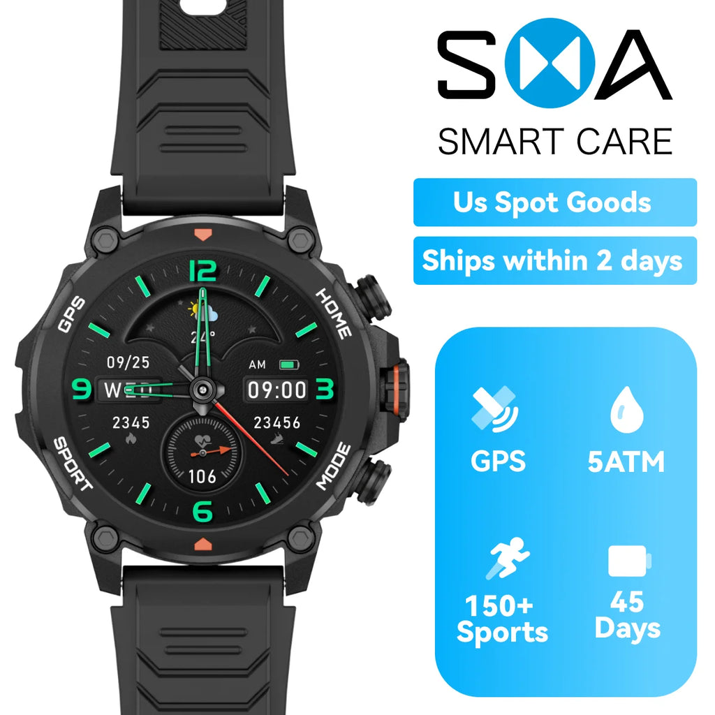 Multi-Language Smart Watch AI Voice Control Fitness Tracker SpO2 Sleep Monitor US Stock