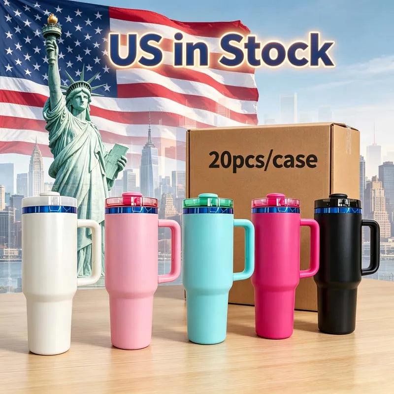 Us Warehouse 40 OZ Sparkle Rhinestone Dishwasher Safe Camping Gear 40OZ Tumbler Sublimation for Home Office Outdoor Daily Use