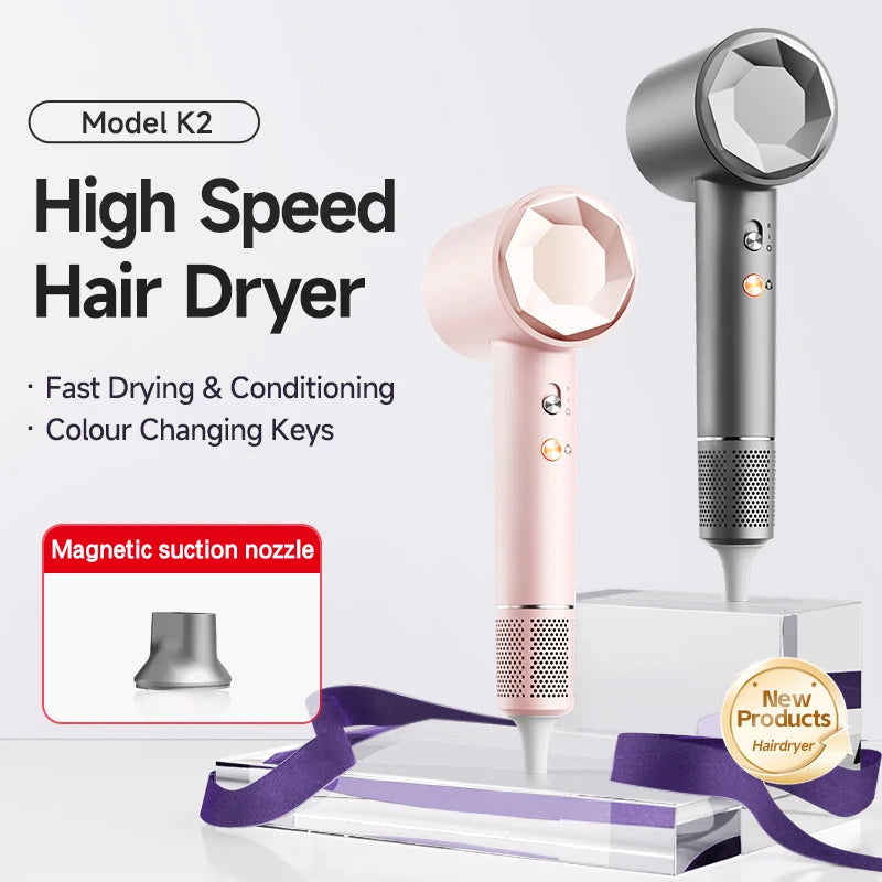Professional Quality Plastic Hair Dryer High-Speed DC Motor Ionic Feature Hot Heat Settings for Hotels Outdoors Household Use