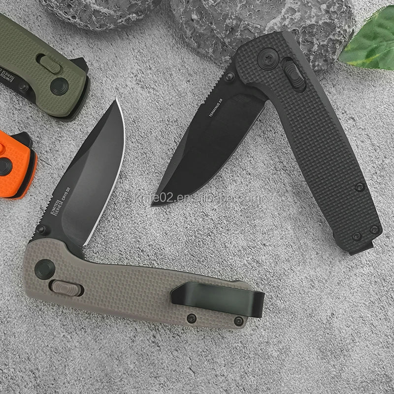 Outdoor EDC Tool D2 Steel Knife Bearing Pocket Folding Knife 2.8-inch Camping Hunting Knife DIY