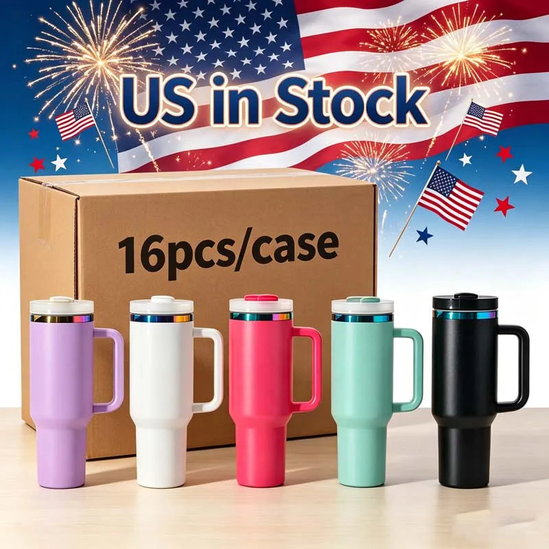 Us Warehouse 40 OZ Sparkle Rhinestone Dishwasher Safe Camping Gear 40OZ Tumbler Sublimation for Home Office Outdoor Daily Use