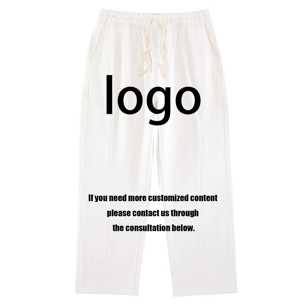 Blank Print Ready Curved Leg Regular Fit Custom Men Sweatpants Baggy and Hoodie Set