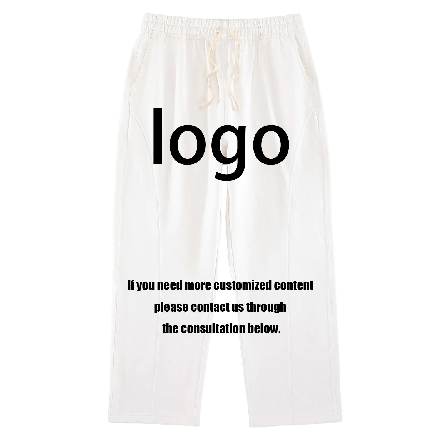 Blank Print Ready Curved Leg Regular Fit Custom Men Sweatpants Baggy and Hoodie Set
