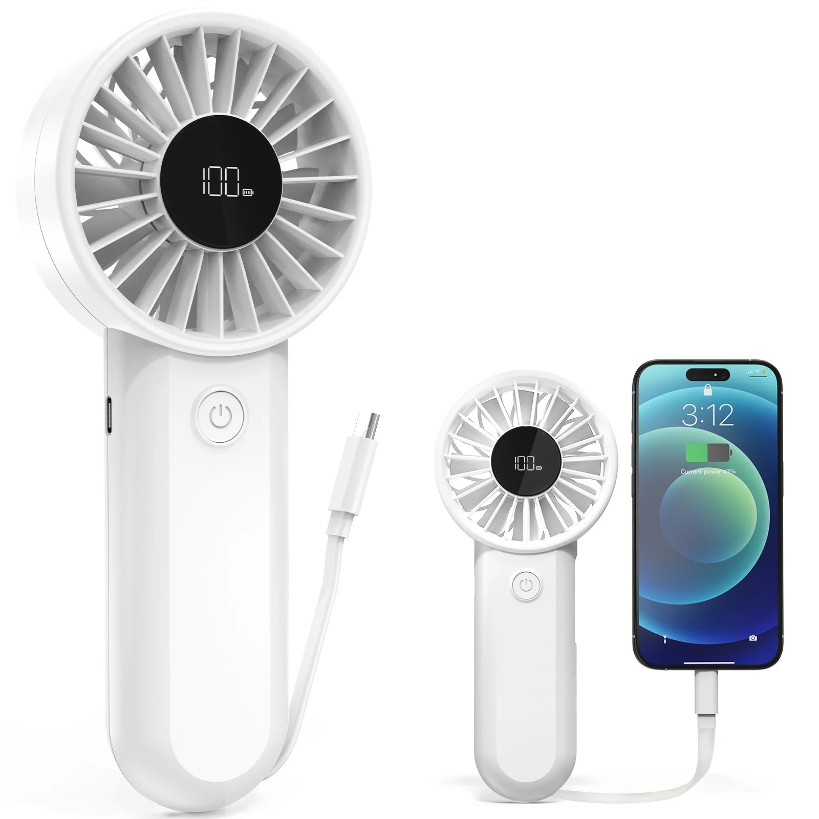 Bulk Order 2-in-1 Handheld Fan Power Bank, 3000mAh Rechargeable Multifunction Fan for Wholesale